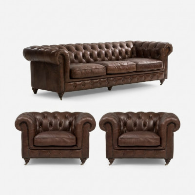 Bankstel 3+1 zitsbank bekleding zitbank Chesterfield bankstellen textiel leer nieuw