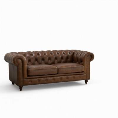 jvmoebel ® Leren Bank Sofa - Design Gestoffeerde Tweezitter Bankstel Bruin