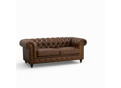 jvmoebel ® Leren Bank Sofa - Design Gestoffeerde Tweezitter Bankstel Bruin