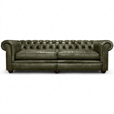 Elegante woonkamer bank vierzits Chesterfield leer stof banken bank nieuw.