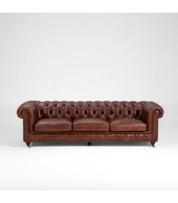 Bankstel 3+1+1 zits Klassieke luxe Chesterfield bank van leer