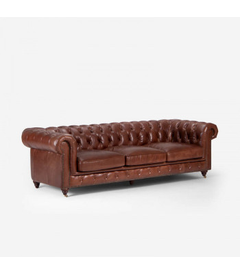 Bankstel 3+1+1 zits Klassieke luxe Chesterfield bank van leer