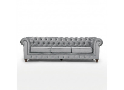 Chesterfield 5-zits klassieke luxe bankstel textiel lederen bank zilveren bankstellen