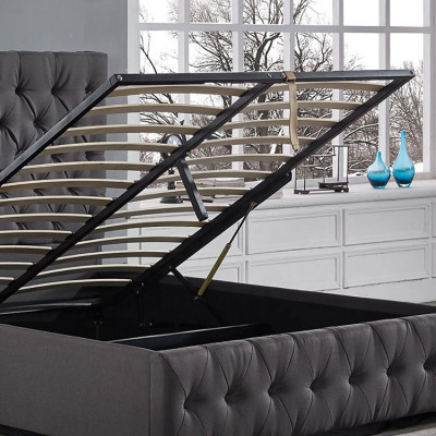 Luxe grijs designer tweepersoonsbed gestoffeerde bedden