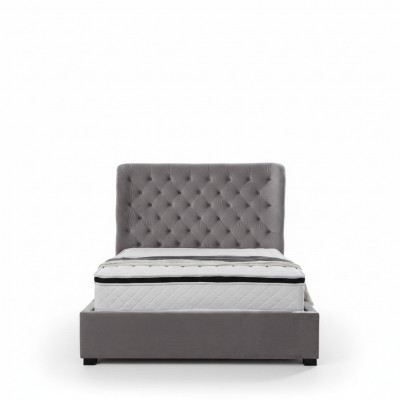 Luxe grijs designer tweepersoonsbed gestoffeerde bedden