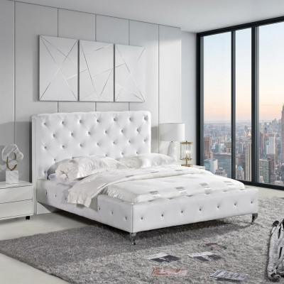 Chesterfield bed ontwerp slaapkamer Engelse bedden 140x200cm textiel bekleding