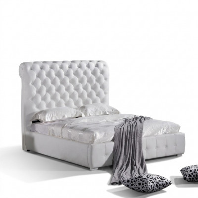 Klassieke slaapkamerbed 160x200 cm leer textiel Chesterfield hotelbedden.
