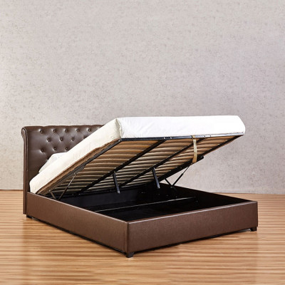 Moderne Bruine Chesterfield Tweepersoonsbed Designer Slaapkamerbed