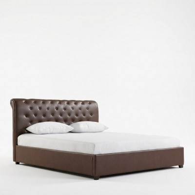 Moderne Bruine Chesterfield Tweepersoonsbed Designer Slaapkamerbed