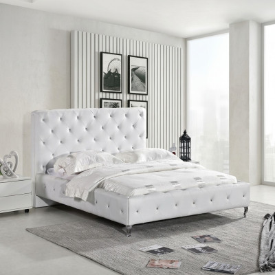 Chesterfield Designer Bed Slaapkamer Leer Stof Bekleding 140/160/180/200 cm
