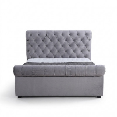 Ontwerp Chesterfield bed textiel gestoffeerd leer hotelbedden slaapkamer nieuw fluweel