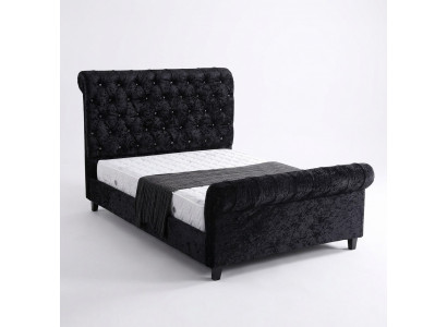 Zwarte slaapkamer Chesterfield bed - Luxe slaapkamer bed
