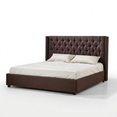 Slaapkamer bed 200x200cm gestoffeerde bedden Chesterfield textiel stof