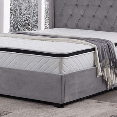 Bed Chesterfield gestoffeerd bed Luxe slaapkamerdesignbedden textiel leer Nieuw