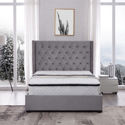 Bed Chesterfield gestoffeerd bed Luxe slaapkamerdesignbedden textiel leer Nieuw