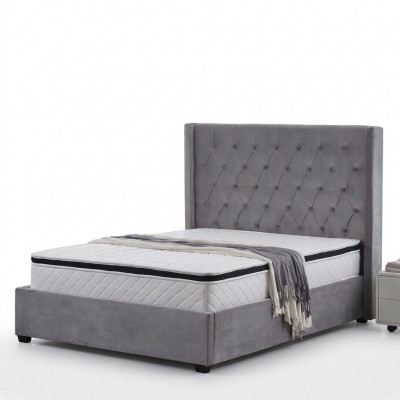Bed Chesterfield gestoffeerd bed Luxe slaapkamerdesignbedden textiel leer Nieuw