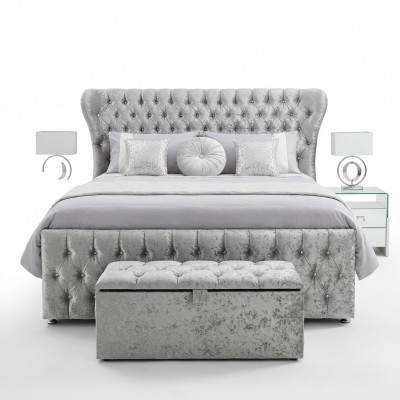 Chesterfield Designer Bed Slaapkamer Textiel Lederen Bekleding 140/160/180/200 cm