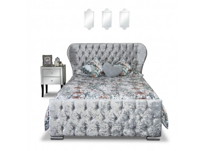 Chesterfield Design Velvet Bed Luxe Textile Bedden Slaapkamer Dubbel 200x200cm.