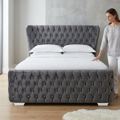 Chesterfield Hotel Dubbel Leren Bed Slaapkamer Bekleding Luxe Bedden 200x200