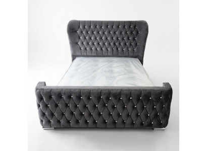 Chesterfield Hotel Dubbel Leren Bed Slaapkamer Gestoffeerde Luxe Bedden 160x200cm