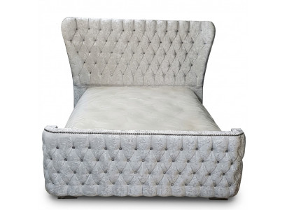 Chesterfield bed slaapkamer bedden textiel 180x200cm fluweel groot hotelbed nieuw