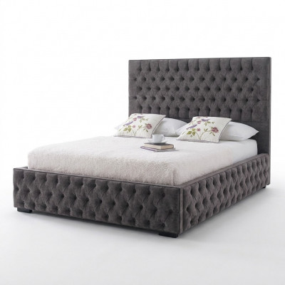 Grijze Chesterfield Tweepersoonsbed Hotel en Slaapkamer Bedden