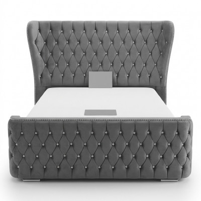 Chesterfield textiel bed slaapkamer bedden dubbel gestoffeerd 140/160/180/200 cm  Chesterfield textiel bed slaapkamer bedden dubbel gestoffeerd 140/160/180/200 cm