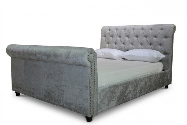 Ontwerp Chesterfield-bed textiel fluweel gestoffeerde lederen hotelbedden slaapkamer nieuw