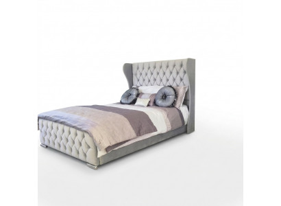 Chesterfield design bed textiel fluweel gestoffeerde leren hotelbedden slaapkamer nieuw