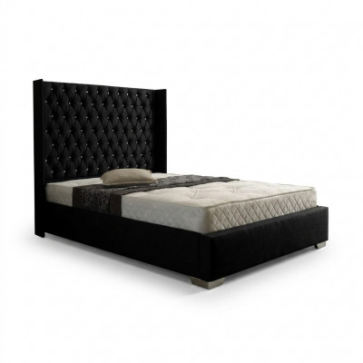 Zwarte Chesterfield Designer Bed Slaapkamer Textiel Lederen Bedden