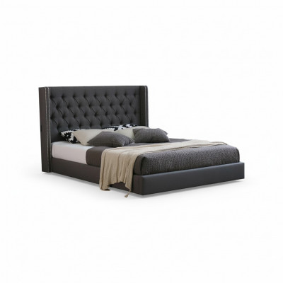 Groot grijs Chesterfield tweepersoonsbed Royale luxe bedden