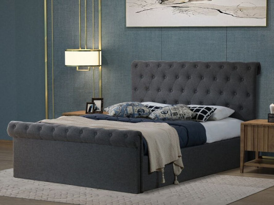 Chesterfield Klassisches Design Bed Beklede Bedden Textiel 140x200cm