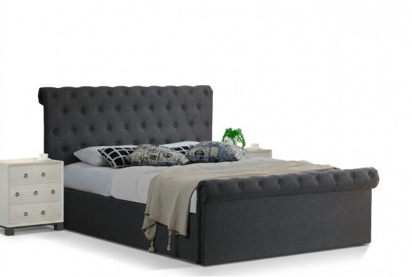 Chesterfield Klassisches Design Bed Beklede Bedden Textiel 140x200cm