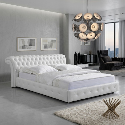 Chesterfield Designer Bed Slaapkamer Textiel Lederen Bekleding 140/160/180/200 cm