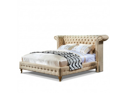 Chesterfield Design Bank Engels Tweepersoonsbed Beige 140/160/180x200 cm