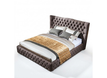 Chesterfield Groot Bed Grote Hoofdbord Oren Bedden Beklede Tweepersoonsbed