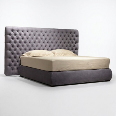 Bedbekleding Ontwerp Luxe Tweepersoons Hotelbedden Kamer Chesterfield Grijs Fluweel Nieuw