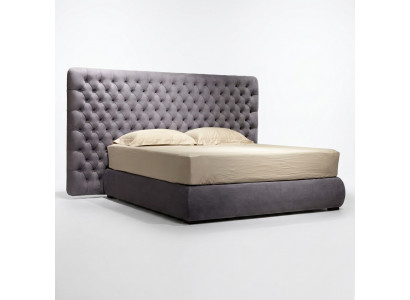 Bedbekleding Ontwerp Luxe Tweepersoons Hotelbedden Kamer Chesterfield Grijs Fluweel Nieuw
