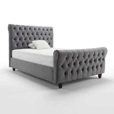 Chesterfield Bed Design Slaapkamer Engels Bed 200x200cm Textiel Bekleding