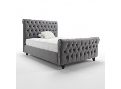 Chesterfield Bed Design Slaapkamer Engels Bed 200x200cm Textiel Bekleding