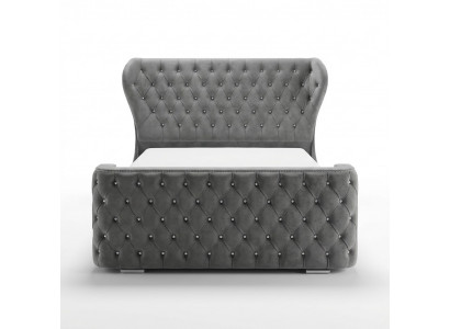Grijze Chesterfield bed ontworpen slaapkamer meubels Engels gestoffeerd bed