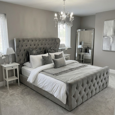 Chesterfield Designer Bed Slaapkamer Textiel Lederen Bekleding 140/160/180/200 cm