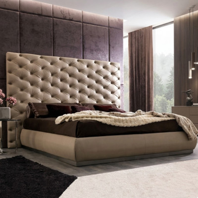 Beige muurpaneel Chesterfield Luxe Bed Designer Tweepersoonsbedden
