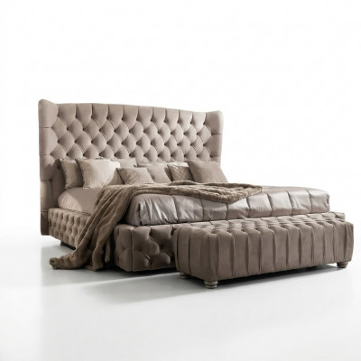 Echt Chesterfield bed Dubbele hotelbedden Stoffen bekleding 160x200cm Nieuw