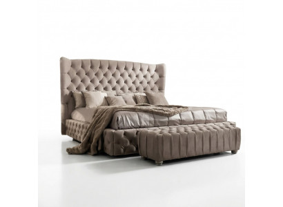 Echt Chesterfield bed Dubbele hotelbedden Stoffen bekleding 160x200cm Nieuw