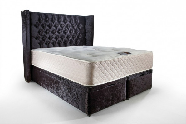 Chesterfield Designer Bed Slaapkamer Textiel Leer Bekleding Fluweel 160x200 Nieuw