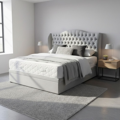 Chesterfield Bed Design Slaapkamer Engelse Bedden 180x200 cm Textiel Bekleding
