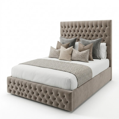 Chesterfield bed ontwerp slaapkamer Engelse bedden 200x200cm textiel bekleding