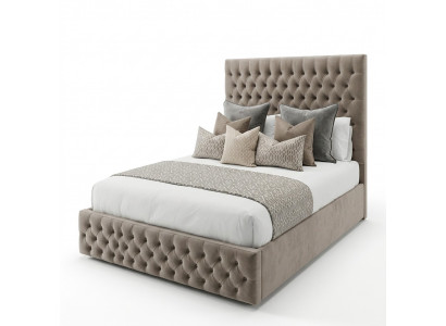 Chesterfield bed ontwerp slaapkamer Engelse bedden 200x200cm textiel bekleding