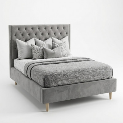 Chesterfield Bed Ontwerp Slaapkamer Engelse Bedden 140x200cm Textiel Bekleding